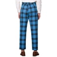 thumbnail image 3 of INSPIRE CHIC Men's Classic Plaid Dress Flat Front Checked Office Prom Trousers 38 Blue, 3 of 6