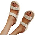 thumbnail image 4 of WIZUTIZ Womens Shower Shoes Lightweight Casual Athletic Women's Slide Sandals Summer BOHO Jeweled Shiny Shower Shoes Wedge Sandals Slippers Beach Slide Sandals Indoor Slippers Birthday Gifts, 4 of 5