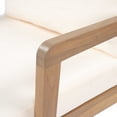 thumbnail image 6 of Christopher Knight Home Outdoor Acacia Wood Club Chair Set of 2 with Cushions, Light Teak + Beige, 6 of 11