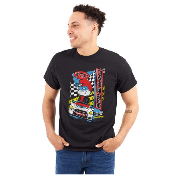 Kanji Papa Smurf Ride Racecar Driver Men's Graphic T Shirt Tees Brisco Brands S