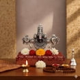 thumbnail image 3 of Resin Silver Finish Decorative Face Idol Figurine for Home & Office Table Accent | Elegant Handcrafted Style Showpiece, 3 of 4