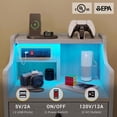 thumbnail image 5 of Nightstand with Charging Station and LED Lights, Night Stand with Hutch and Storage Drawers, Gray, 5 of 5