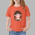 thumbnail image 2 of BXSRUTA Girls Short Sleeve Cotton T-Shirt Bunny Rabbit Print Round Neck Casual Tee for Summer Daily Wear, 2 of 7