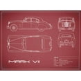 thumbnail image 2 of Rogan, Mark 24x19 Gold Ornate Wood Framed with Double Matting Museum Art Print Titled - Jaguar MkVII-Maroon, 2 of 4