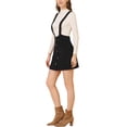 thumbnail image 4 of INSPIRE CHIC Women's a Line Button Decor Front Above Knee Suspender Skirt L Black, 4 of 6