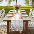 thumbnail image 4 of Table Runners 70 Inches Long Dress Scarves, Gnomes Easter Farmhouse Coffee/Dining/Kitchen Table Decor, Holiday Table Runner, Eucalyptus Spring Floral Eggs Leaves Wooden 13x70 Inch, 4 of 9