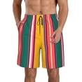 thumbnail image 1 of Balery Vertical Stripes Traje de Baño Estilo Hawaiano para Hombre, Shorts de Secado Rápido con Bolsillos-XX-Large, 1 of 6