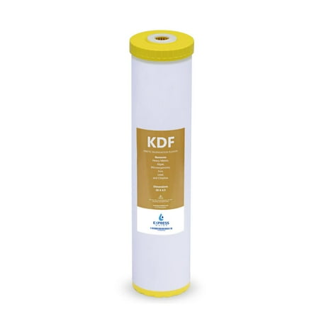 

Express Water – Kinetic Degradation Fluxion Replacement Filter – KDF Catalytic Carbon Large Capacity Water Filter – Whole House Heavy Metal Filtration – 4.5” x 20” inch