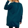 thumbnail image 4 of HUBERY Women Round Neck Pocket Long Sleeve Solid Color Sweatshirt, 4 of 4