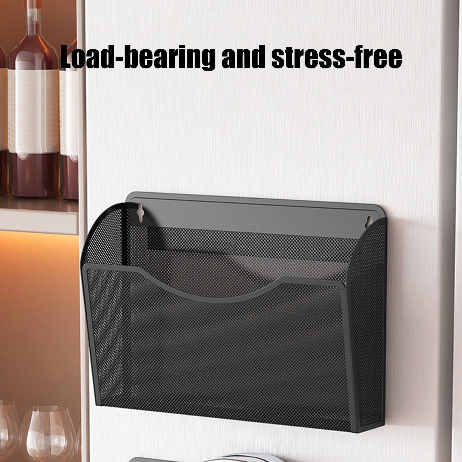 Horivan 2 Packs Magnetic Refrigerator Organizer Rack Kitchen Storage Shelf for Spice Jars Cling Wrap Bags Under Cabinet Space Saving Organizer