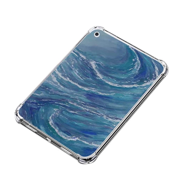 Compatible with iPad mini 6 2021 Phone Case, Ocean-Line-Art-4 Case Silicone Protective for Teen Girl Boy Case for iPad mini 6 2021