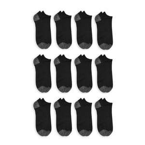 Athletic Works Men's Low-Cut Socks, 12-Pack, Black