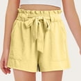 thumbnail image 2 of KICILVS Girls Paperbag Shorts Tie Waist Ruffle Summer Shorts with Pockets Casual Lightweight Daily Wear Play Bottoms 5-14 Years, 2 of 5