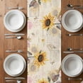 thumbnail image 6 of Sunflower Table Runner - 48 Inch Long, Kitchen Dining Table Runner Dresser Scarves, Yellow Summer Botanical Farmhouse Flower Farmhouse Decor for Coffee Tables Wedding Party Banquet, 6 of 8