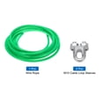 thumbnail image 3 of Uxcell 3/8 Green Vinyl Coated Wire Rope 20ft Galvanized Steel with 2PCS M10 Loop Sleeves, 3 of 7