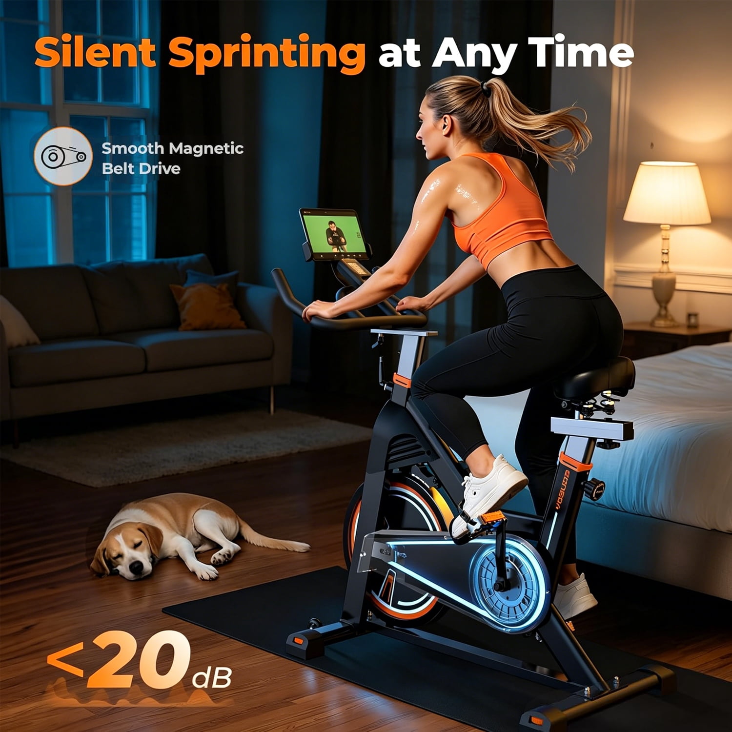 YOSUDA Pro Magnetic Stationary Exercise Bike, 350 lbs Weight Capacity Indoor Cycling Bike 40 lbs Flywheels & Adjustable Max 100 lbs Resistance, Comfortable Seat Cushion, Silent Belt Drive