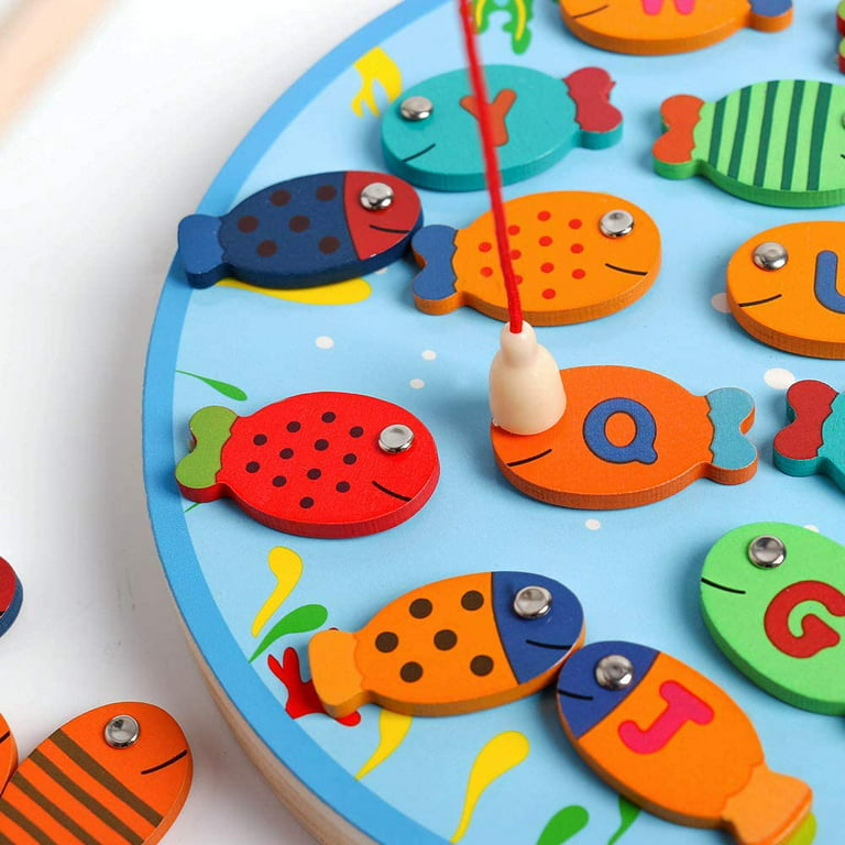 Wooden Magnetic Fishing Game Toy for Toddlers - Magnet ABC