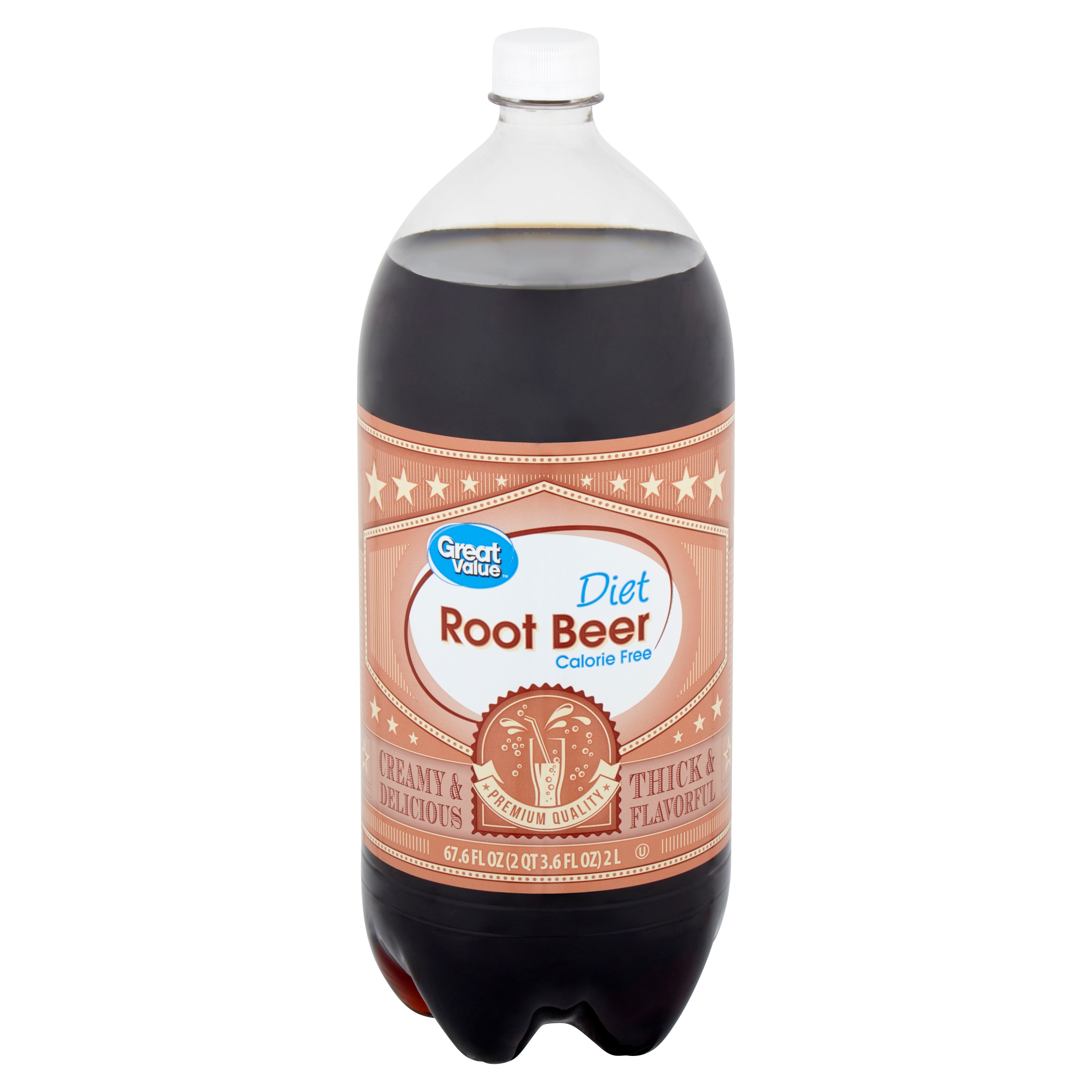 Great Value Diet Root Beer 67 6 Fl Oz Walmart