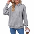 thumbnail image 2 of Zpanxa Hoodies for Women Fashion Solid Lace Up Long Sleeve Hooded Sweater Hoodies Gray M, 2 of 3