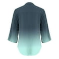 thumbnail image 5 of Scyoekwg Going Out Tops for Women V-Neck Three-quarter Sleeve Shirts Vintage Loose 3/4 Sleeve Tops Fall Clothes Gradient Color Graphic Tops Fashion Dressy Casual Blouses Tops(Army Green,S), 5 of 6