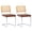 Brown, variant on Mid Century Modern Cantilever Dining Chair, Breathable Rattan Cane Back Side Chair with PU Leather Cushion and Black Metal Frame, Set of 2, Black