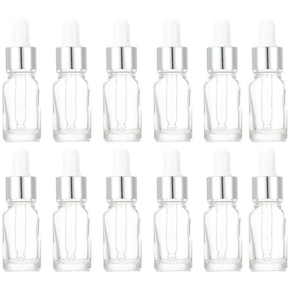 HOMEMAXS 12Pcs Essential Oil Bottles Small Dropper Bottles Perfume Dropper Bottles Portable Glass Dropper Bottles