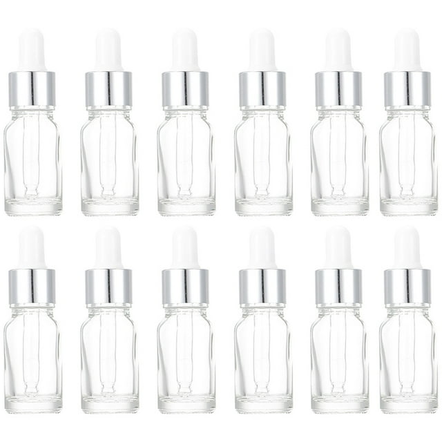 MasteelfCA 12Pcs Essential Oil Bottles Small Dropper Bottles Perfume Dropper Bottles Portable Glass Dropper Bottles
