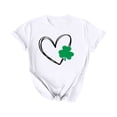 thumbnail image 1 of Timegard Haut de la Saint-Patrick pour Femmes Manches Courtes Graphique Cœur Confortable T-Shirt Décontracté, 1 of 6