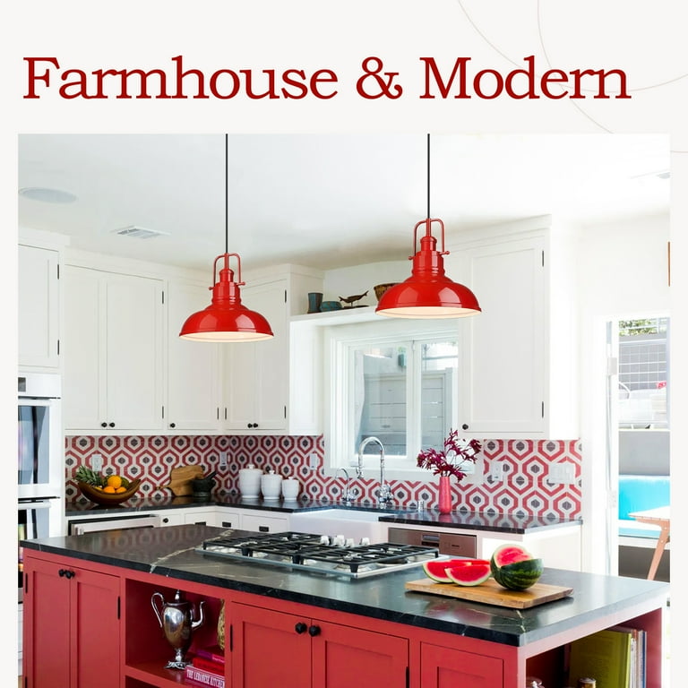 Red pendant sale lights for kitchen
