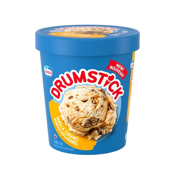 Vanilla Caramel, Vanilla Flavoured Frozen Dessert, Caramel Ripple, Praline Roasted Peanuts, Crunchy Chocolatey-Covered Wafer Pieces, Crafted in Canada And Made With Canadian Dairy, 946 mL