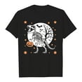 thumbnail image 4 of T Shirts for Men Graphic Halloween Dinosaur Skeleton Printed Casual Short Sleeve Tees Crew Neck Comfortable Breathable Shirts for Men Black L, 4 of 4