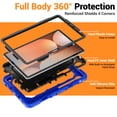 thumbnail image 5 of for Samsung Galaxy Tab S10 Lite/S10 FE/S9 FE/S9 Case 11 inch, 360 Rotating Shockproof Cover with Stand, Handle, Shoulder Strap (SM-X520/X510/X710), Blue, 5 of 7