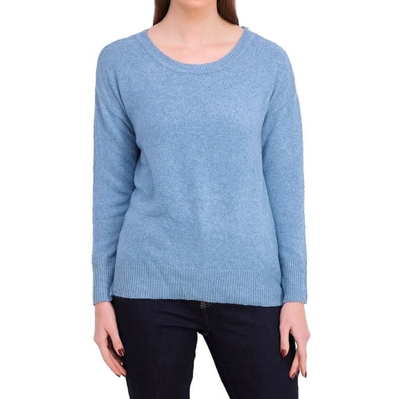 Ellen Tracy Women's Long Sleeve Pullover Sweater, Blue, XXL