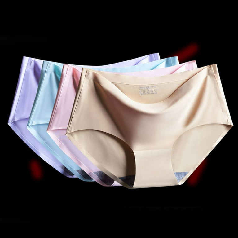 Seamless Plus SIZE Underwear ice silk Panties Breathable Mid Rise