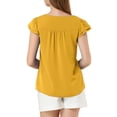 thumbnail image 3 of INSPIRE CHIC Blouse de Travail à Manches Courtes Col en V Uni pour Femmes, 3 of 6