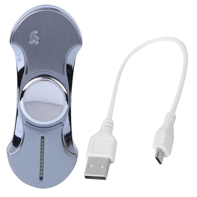 Moda USB de carga encendedor de cigarrillos al aire libre barbacoa encendedor dedo giratorio juguete hombres giftbrushed plata
