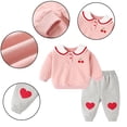 thumbnail image 1 of KYAIGUO Ensemble de Chandails en Molleton Princesse pour Bébé Filles 2 Pcs Col Poupée Doux et Pantalons, 1 of 8