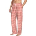thumbnail image 6 of Logiee Houndstooth With Red And White Print Pajama Pants for Men,Men’s Pajama Bottoms,Mens PJ Pants with Pockets & Button Fly-Small, 6 of 6
