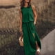 thumbnail image 1 of ICHUANYI Clearance Fashion Women's Sexy Summer Casual Sleeveless Round Neck Solid Fork Opening Dress(Army Green, S) ICHUANYI WER2023080712221, 1 of 5