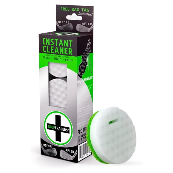 GolfERASERS™ Esponja para Limpieza Instantánea de Golf, Esponja Prehumedecida de Doble Cara para Limpieza de Palos, Zapatos y Pelotas de Golf (Paquete de 6)