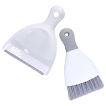 MLINS White Mini Broom and Dustpan Set for Home Use Made of Durable Plastic 1 Set