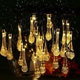 thumbnail image 1 of Xihbxyly Guirnalda de Faroles para Jardín, 20 Luces Led En Forma de Lágrima, Energía Solar, Sensor de Luz Automático, Opción de Modo Intermitente, Decoración Versátil para Exteriores, Fiestas En El J, 1 of 7