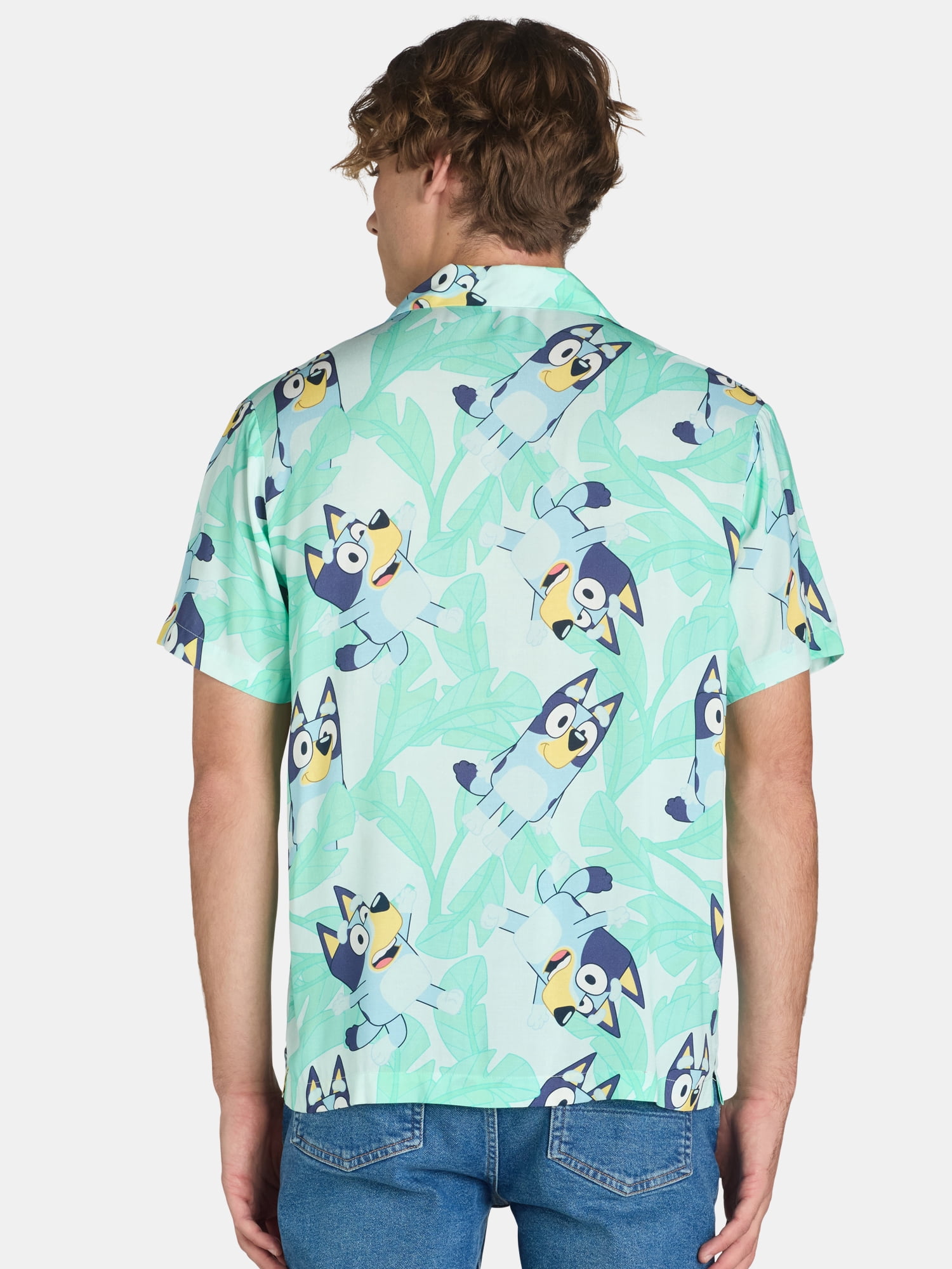 Bluey Men’s and Big Men’s Palm Trees Graphic Polo Shirt, Sizes S-3XL