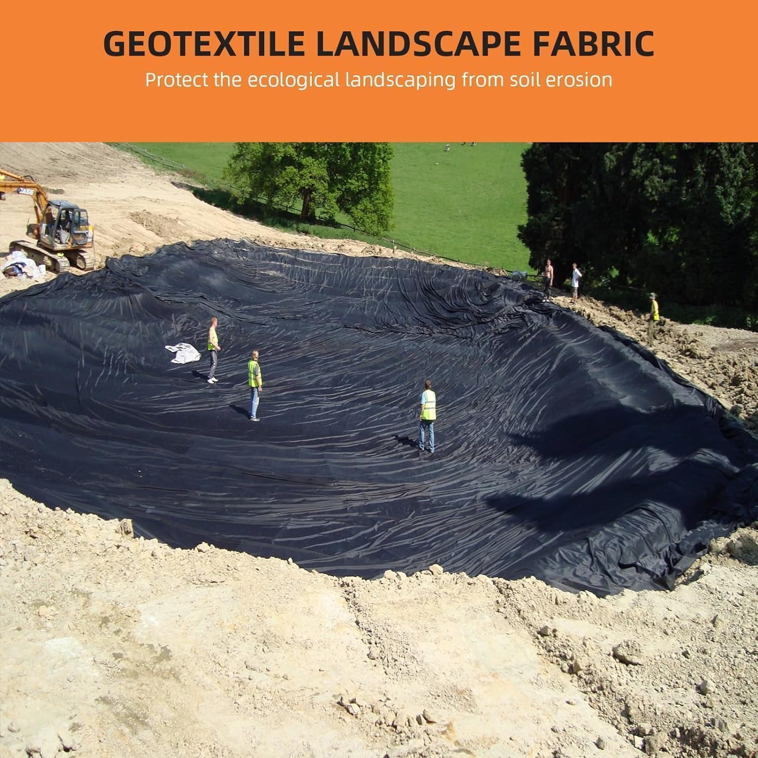 Gaderth Geotextile Weed Barrier Fabric,4x 50FT & 6oz Heavy Duty Landscape Fabric for Gardening, Landscaping, Weed Fabric,350N Tensile Strength & 440N Load Capacity for Landscaping, Erosion Control