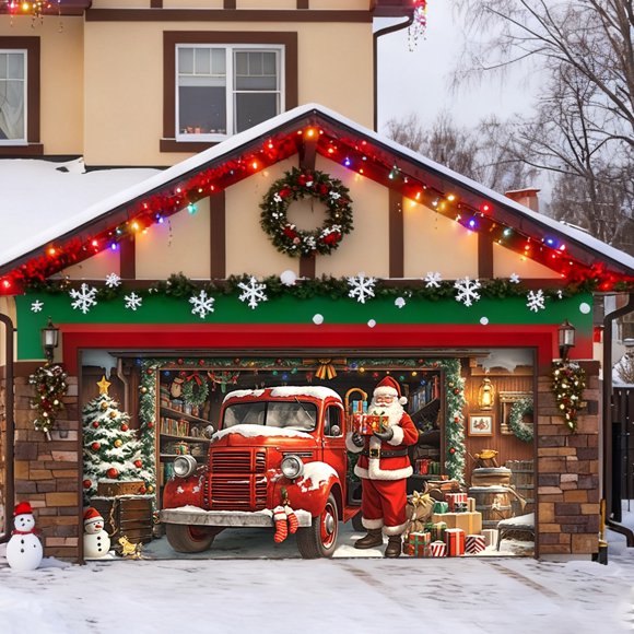 WMQPNNS Bannière de Garage Fabriquée au Canada pour Décorations des Fêtes Festives et Bannières pour Célébrations Saisonnières Usage Intérieur et Extérieur Présentoir Accrocheur pour Vos Fêtes