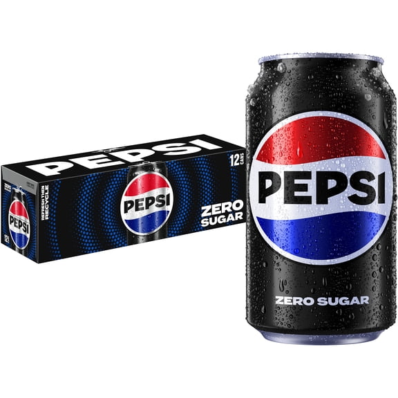 Pepsi Cola Zero Sugar Soda Pop, 12 fl oz, 12 Pack Cans