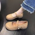 thumbnail image 5 of Fesfesfes White Flats Women Flat Shoes for Women Elegant And Gentle Temperament Soles French Gentle With The Skirt Flat Loafers Small Faux-Leather Shoes 6.5(38), 5 of 7