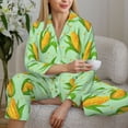thumbnail image 6 of Pofeuu Corn 7 Print Womens Pajamas Set Long Sleeve Sleepwear Button Down Nightwear Soft Pj Lounge Sets Button Down Pajamas Women-Large, 6 of 7