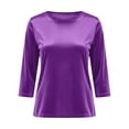 thumbnail image 7 of Women's Velvet Short Sleeve T-Shirt, Soft Crew Neck Casual Basic Top for Fall Winter Comfort Wear, 7 of 7