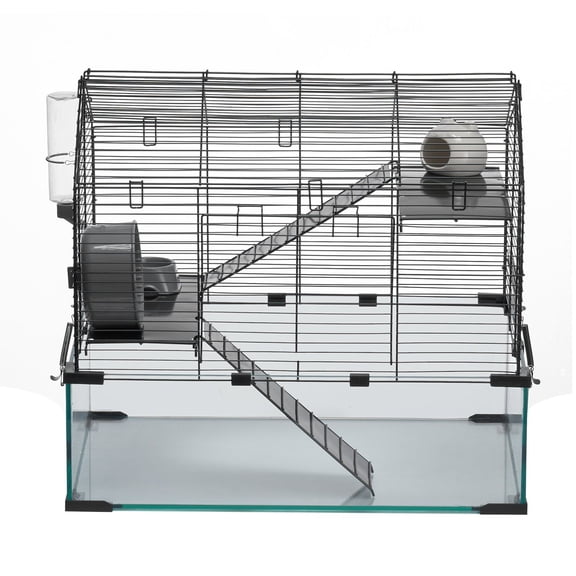 VEVOR Hamster Cage, 360 °   Viewing Transparent Hamster Habitats, Small Animal Cage, 22.8 x 15 x 21.3 in, Ventilated Pet Mouse Cages with Water Bottle, Portable Hamster House for Rats, Guinea Pigs